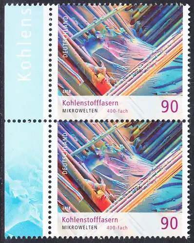 BUND 2018 Michel-Nummer 3413 postfrisch vert.PAAR RÄNDER links (b)