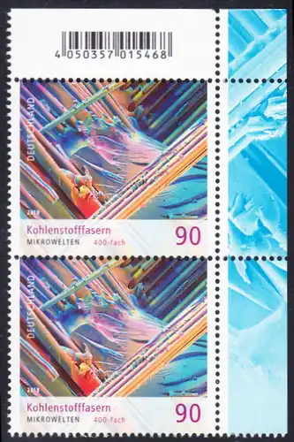 BUND 2018 Michel-Nummer 3413 postfrisch vert.PAAR ECKRAND oben rechts