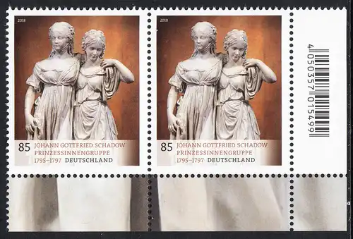 BUND 2018 Michel-Nummer 3416 postfrisch horiz.PAAR ECKRAND unten rechts