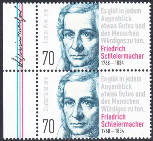 BUND 2018 Michel-Nummer 3419 postfrisch vert.PAAR RÄNDER links (b)