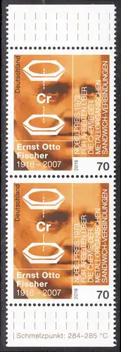 BUND 2018 Michel-Nummer 3420 postfrisch vert.PAAR RÄNDER oben/unten (b)