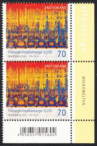 BUND 2018 Michel-Nummer 3427 postfrisch vert.PAAR ECKRAND unten rechts
