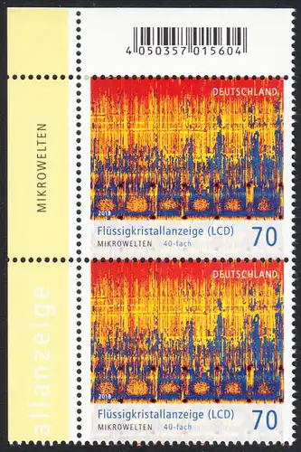 BUND 2018 Michel-Nummer 3427 postfrisch vert.PAAR ECKRAND oben links