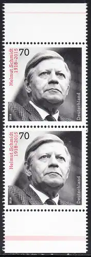 BUND 2018 Michel-Nummer 3429 postfrisch vert.PAAR RÄNDER unten/oben