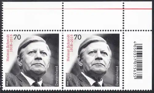 BUND 2018 Michel-Nummer 3429 postfrisch horiz.PAAR ECKRAND oben rechts