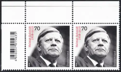 BUND 2018 Michel-Nummer 3429 postfrisch horiz.PAAR ECKRAND oben links
