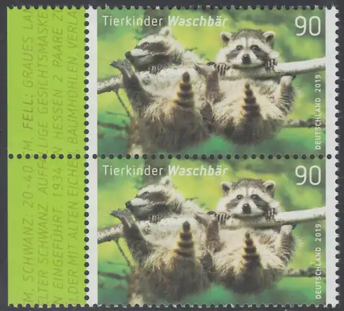 BUND 2019 Michel-Nummer 3434 postfrisch vert.PAAR RÄNDER links (b)