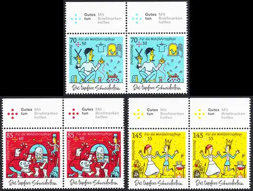 BUND 2019 Michel-Nummer 3438-3440 postfrisch SATZ(3) horiz.PAARE RÄNDER oben