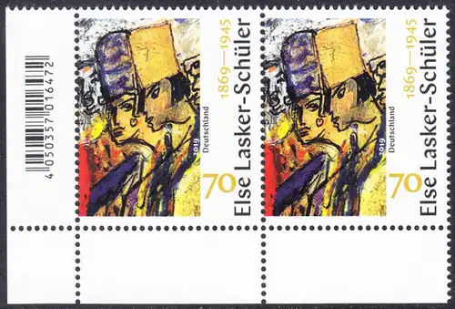 BUND 2019 Michel-Nummer 3443 postfrisch horiz.PAAR ECKRAND unten links