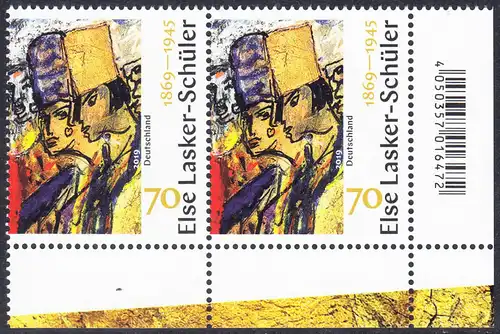 BUND 2019 Michel-Nummer 3443 postfrisch horiz.PAAR ECKRAND unten rechts