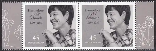 BUND 2019 Michel-Nummer 3448 postfrisch horiz.PAAR RÄNDER rechts/links (c)