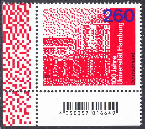 BUND 2019 Michel-Nummer 3449 postfrisch EINZELMARKE ECKRAND unten links