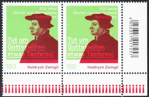 BUND 2019 Michel-Nummer 3464 postfrisch horiz.PAAR ECKRAND unten rechts