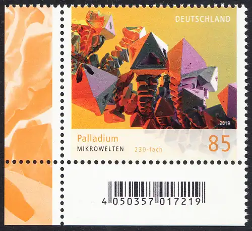 BUND 2019 Michel-Nummer 3466 postfrisch EINZELMARKE ECKRAND unten links