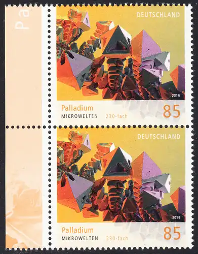 BUND 2019 Michel-Nummer 3466 postfrisch vert.PAAR RÄNDER links (b)