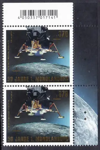 BUND 2019 Michel-Nummer 3479 postfrisch vert.PAAR ECKRAND oben rechts 