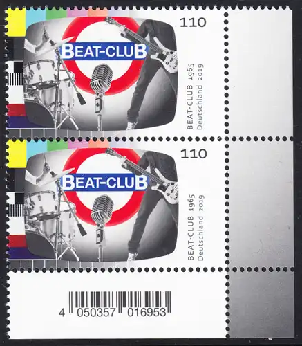 BUND 2019 Michel-Nummer 3503 postfrisch vert.PAAR ECKRAND unten rechts