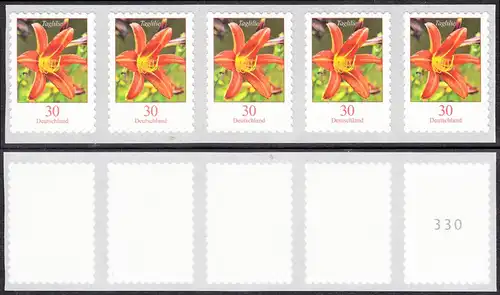 BUND 2020 Michel-Nummer 3516 postfrisch horiz.STRIP(5) (coils) m/ rücks.Nr. (330)