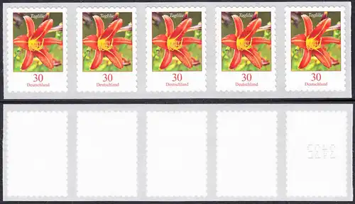BUND 2020 Michel-Nummer 3516 postfrisch horiz.STRIP(5) (coils) m/ rücks.Nr. (3435)