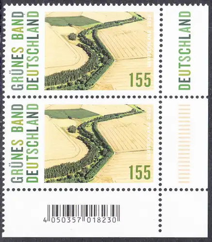 BUND 2020 Michel-Nummer 3529 postfrisch vert.PAAR ECKRAND unten rechts