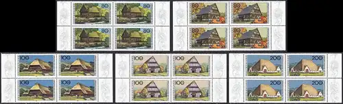 BUND 1996 Michel-Nummer 1883-1887 postfrisch SATZ(5) BLOCKS RÄNDER rechts/links