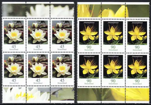 BUND 2017 Michel-Nummer 3303-3304 postfrisch SATZ(2) horiz.BLÖCKE(6) RÄNDER oben/unten