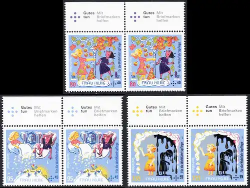 BUND 2021 Michel-Nummer 3585-3587 postfrisch SATZ(3) horiz.PAARE RÄNDER oben