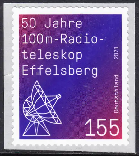 BUND 2021 Michel-Nummer 3622 postfrisch EINZELMARKE (r / aus MH / selbstklebend)