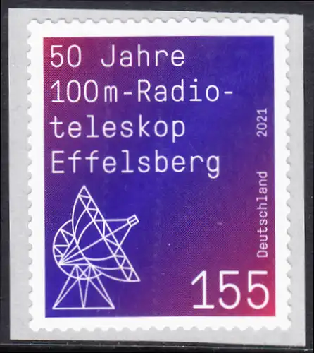 BUND 2021 Michel-Nummer 3622 postfrisch EINZELMARKE (a3 / Rollenmarke / selbstklebend)