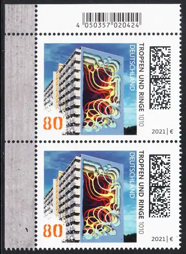 BUND 2021 Michel-Nummer 3633 postfrisch vert.PAAR ECKRAND oben links