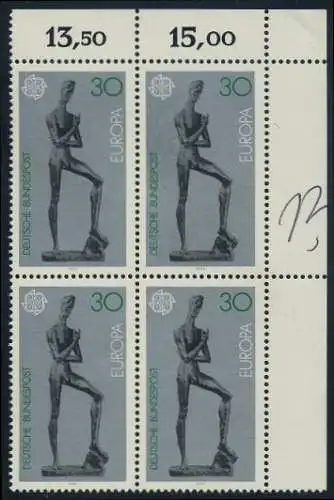 BUND 1974 Michel-Nummer 0804 postfrisch BLOCK ECKRAND oben rechts (b)