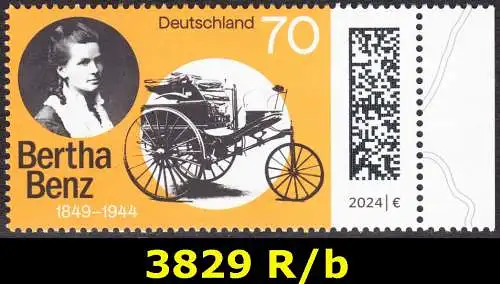 BUND 2024 Michel-# 3829 postfrisch EINZELMARKE RAND rechts (b)