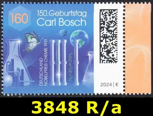 BUND 2024 Michel-# 3848 postfrisch EINZELMARKE RAND rechts (a)