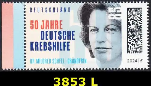 BUND 2024 Michel-# 3853 postfrisch EINZELMARKE RAND links