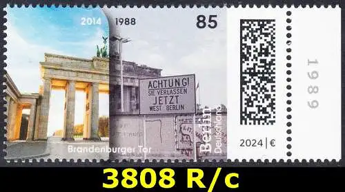 BUND 2024 Michel-# 3808 postfrisch EINZELMARKE RAND rechts (c)