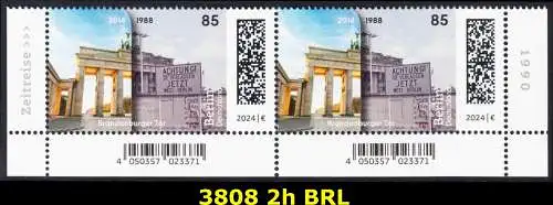 BUND 2024 Michel-# 3808 postfrisch horiz.PAAR ECKRÄNDER unten rechts/links