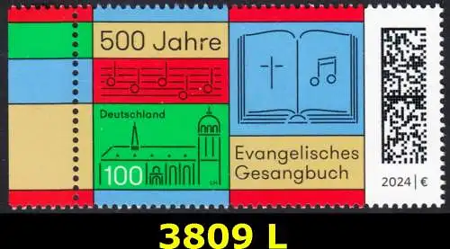 BUND 2024 Michel-# 3809 postfrisch EINZELMARKE RAND links