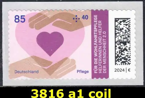 BUND 2024 Michel-# 3816 postfrisch EINZELMARKE (a1 / coil)