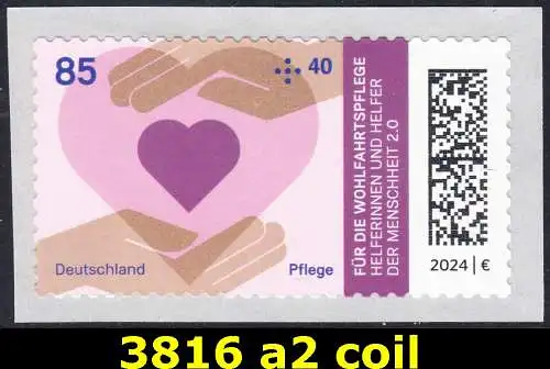 BUND 2024 Michel-# 3816 postfrisch EINZELMARKE (a2 / coil)