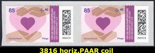 BUND 2024 Michel-# 3816 postfrisch horiz.PAAR (a1 / coil)