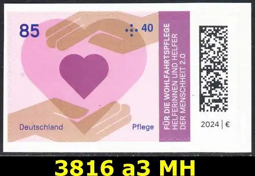 BUND 2024 Michel-# 3816 postfrisch EINZELMARKE (a3 / Folioset)