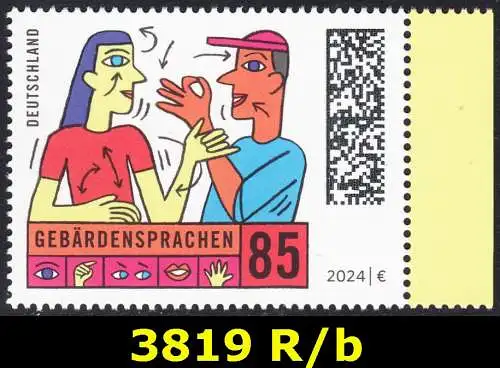 BUND 2024 Michel-# 3819 postfrisch EINZELMARKE RAND rechts (b)