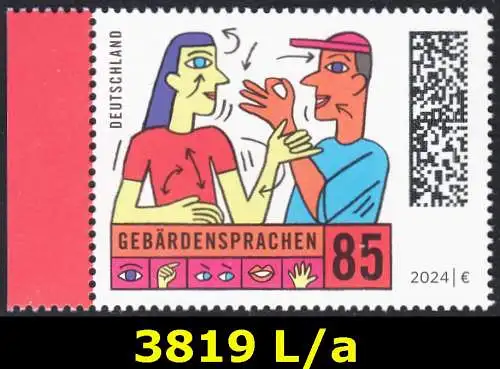 BUND 2024 Michel-# 3819 postfrisch EINZELMARKE RAND links (a)