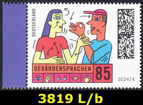 BUND 2024 Michel-# 3819 postfrisch EINZELMARKE RAND links (b)