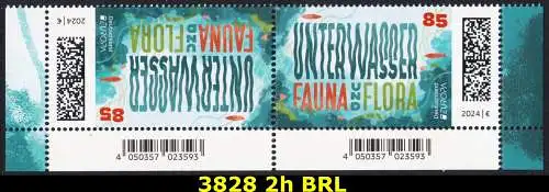BUND 2024 Michel-# 3828 postfrisch horiz.PAAR ECKRÄNDER unten rechts/links