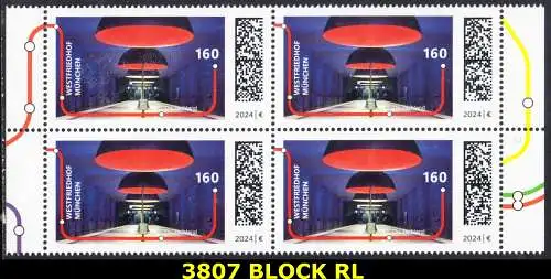 BUND 2024 Michel-# 3807 postfrisch BLOCK RÄNDER rechts/links