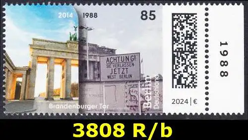 BUND 2024 Michel-# 3808 postfrisch EINZELMARKE RAND rechts (b)