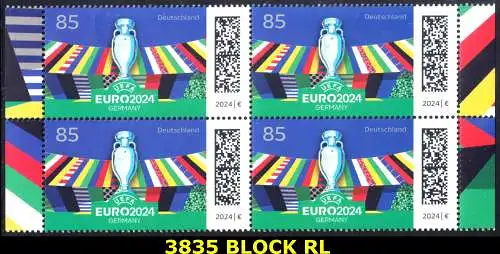 BUND 2024 Michel-# 3835 postfrisch BLOCK RÄNDER rechts/links