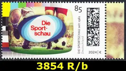 BUND 2024 Michel-# 3854 postfrisch EINZELMARKE RAND rechts (b)