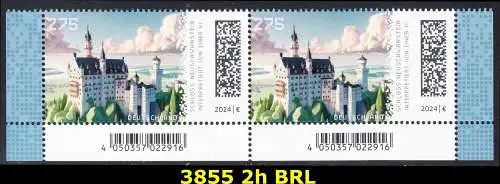 BUND 2024 Michel-# 3855 postfrisch horiz.PAAR ECKRÄNDER unten rechts & links